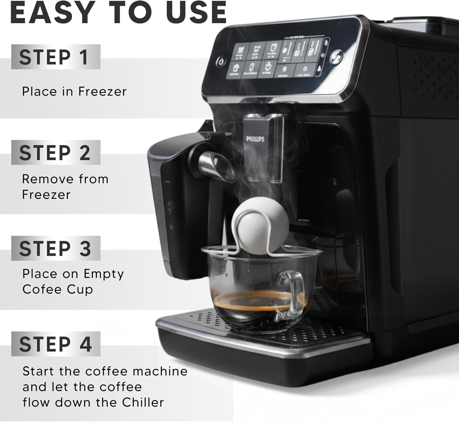 2 XL Frozen Coffee/Espresso Ball | Extract Chilling Tool with Stand & Pouch|2.6X Bigger (2.2"/55Mm) Stainless Steel Chiller Ball/Ice for Better Espresso/Iced Coffee (NOT Solid)(Removable Stand)