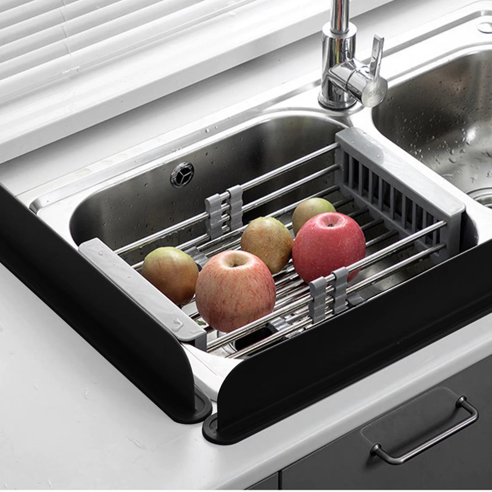 Silicone Sink Baffle Kitchen Splash Guard Household Non Slip Water Barrier for Washing Dishes and Vegetables Adhesive Partition